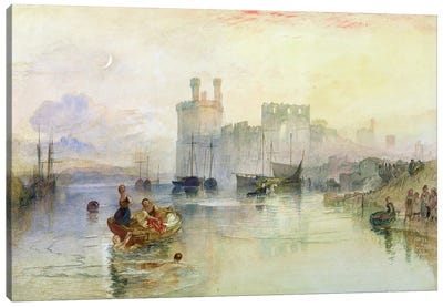 View of Carnarvon Castle  Canvas Art Print - J.M.W. Turner