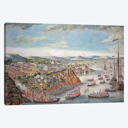 A View of the Taking of Quebec, September 13th 1759  Canvas Print #BMN3235} by English School Canvas Art Print