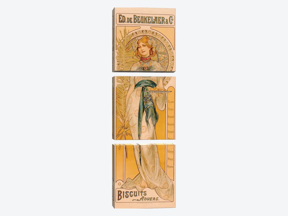 Poster advertising Ed. de Beukelaer & Co. Biscuits Anvers, printed by F. Champenois, Paris, c.1899  by French School 3-piece Canvas Print
