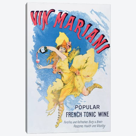 Advertisement for 'Vin Mariani' from 'Theatre' magazine, 1901  Canvas Print #BMN3250} by English School Canvas Artwork