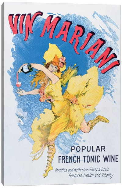 Advertisement for 'Vin Mariani' from 'Theatre' magazine, 1901  Canvas Art Print