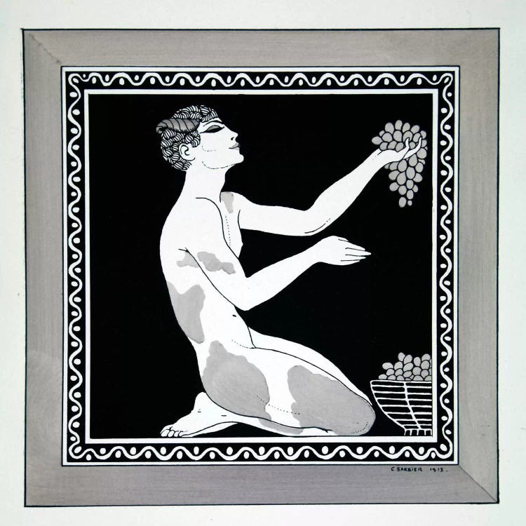 L'Apres-midi d'un Faune from the series 'Designs on the dances of Vaslav Nijinsky' (1889-1950) by George Barbier wall art