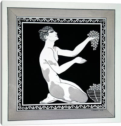 L'Apres-midi d'un Faune from the series 'Designs on the dances of Vaslav Nijinsky' (1889-1950) Canvas Art Print - Art Deco