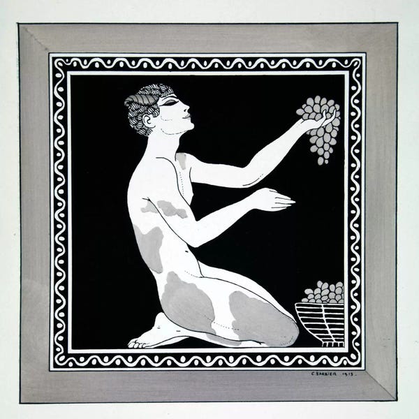 George Barbier: L'Apres-midi d'un Faune from the series 'Designs on the dances of Vaslav Nijinsky' (1889-1950) by George Barbier