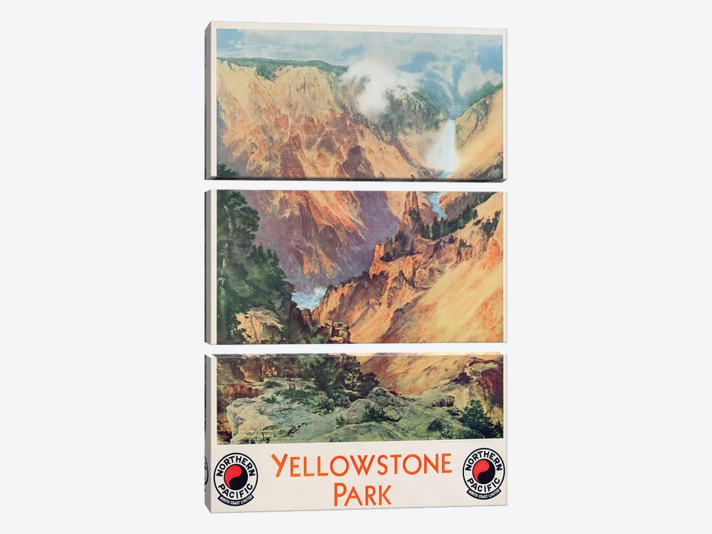 Yellowstone Park, 1934  by Thomas Moran 3-piece Canvas Art Print