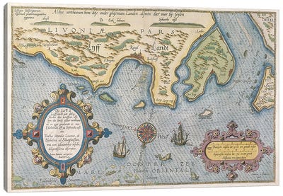 Dutch Trade map of the Baltic Sea  Canvas Art Print - Nautical Maps