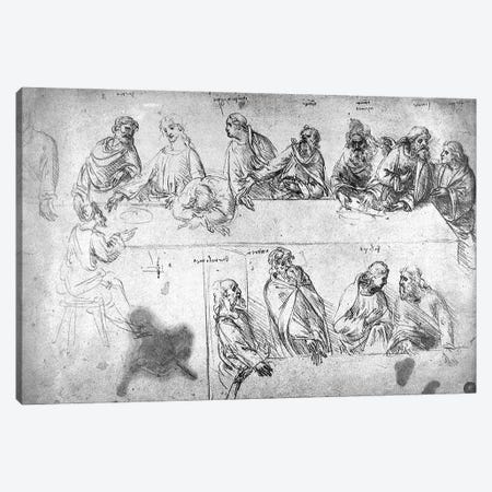 Preparatory drawing for the Last Supper  Canvas Print #BMN3384} by Leonardo da Vinci Art Print