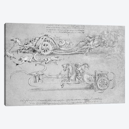 Scythed Chariot, c.1483-85  Canvas Print #BMN3386} by Leonardo da Vinci Canvas Art Print