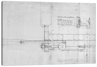 Diagram of a Mechanical Bolt  Canvas Art Print - Renaissance Art