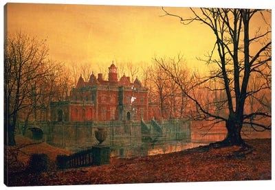 The Haunted House Canvas Art Print - John Atkinson Grimshaw
