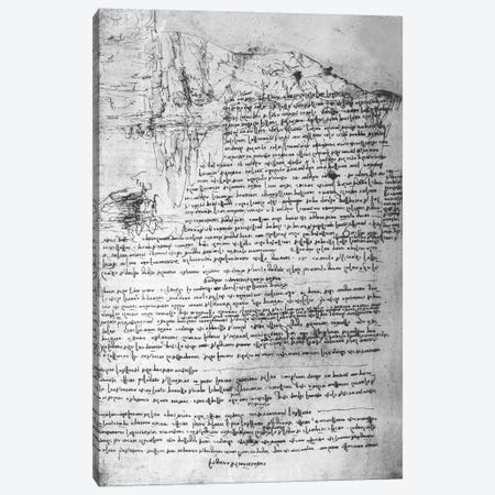 Fol.145v-b, page from Da Vinci's notebook  Canvas Print #BMN3399} by Leonardo da Vinci Canvas Print