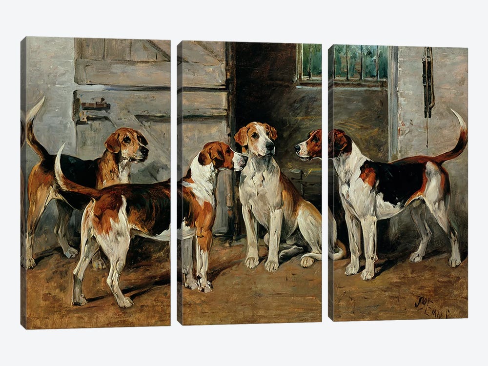 Study of Hounds by John Emms 3-piece Canvas Print