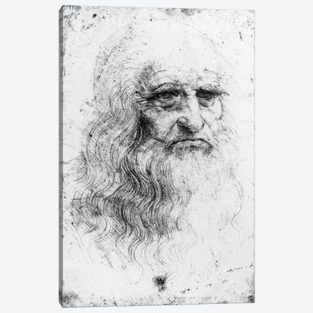 Lithograph, Self Portrait, c.1515-16 (Musei Reali Torino) Canvas Print #BMN3411} by Leonardo da Vinci Canvas Artwork