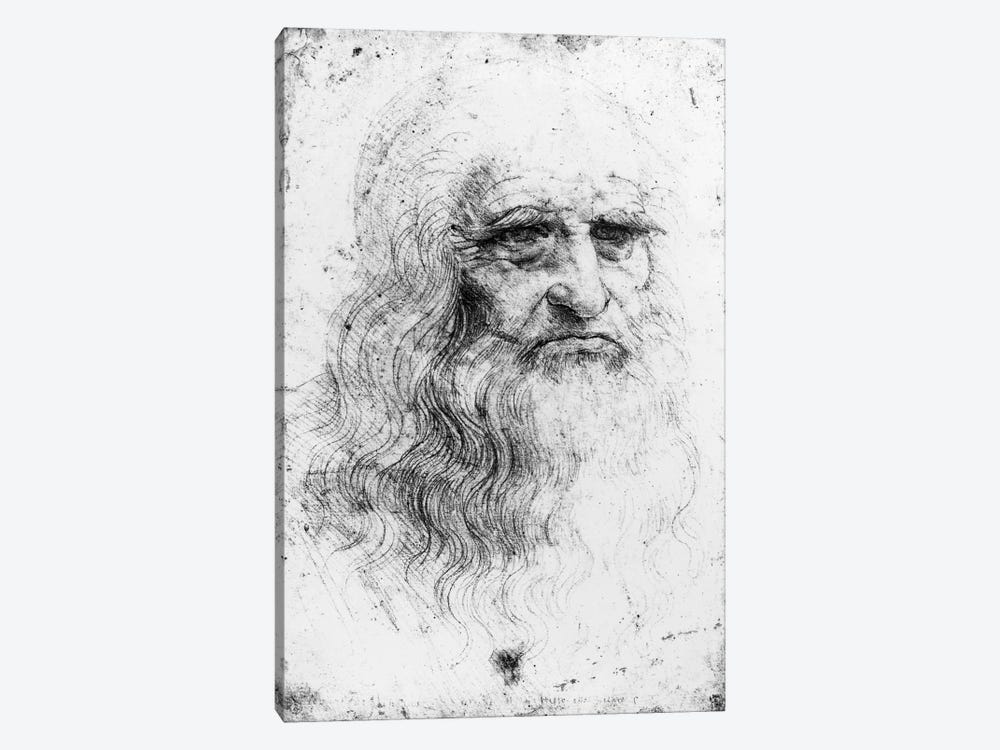 Lithograph, Self Portrait, c.1515-16 (Musei Reali Torino) by Leonardo da Vinci 1-piece Canvas Artwork