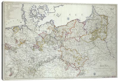 Map of the Prussian States in 1799  Canvas Art Print
