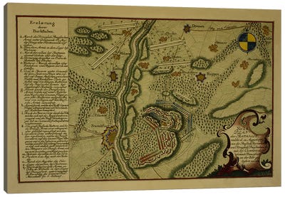 Plan of the Battle of Kunersdorf, August 12th, 1759, 1759  Canvas Art Print
