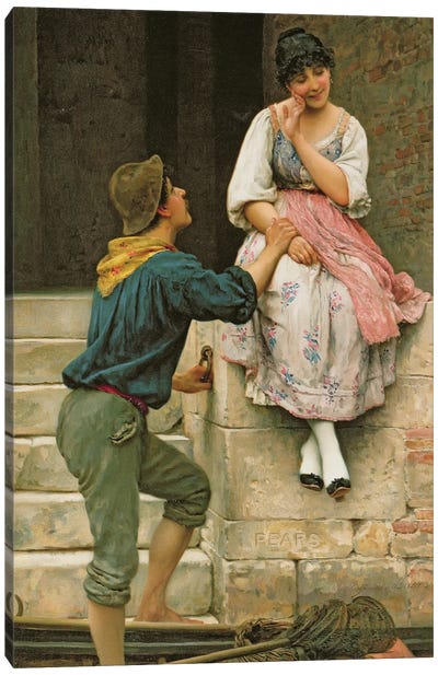The Fisherman's Wooing, from the Pears Annual, Christmas, 1894 Canvas Art Print