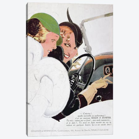 Advertisement for Solex carburettors, from 'Vogue' magazine, January, 1932  Canvas Print #BMN3427} by Rene Vincent Canvas Art