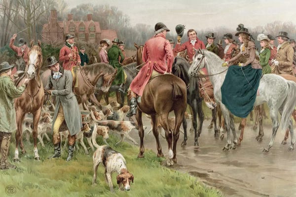 Horseback: A Winter's Morning, from the Pears Annual, 1908  by Frank Dadd