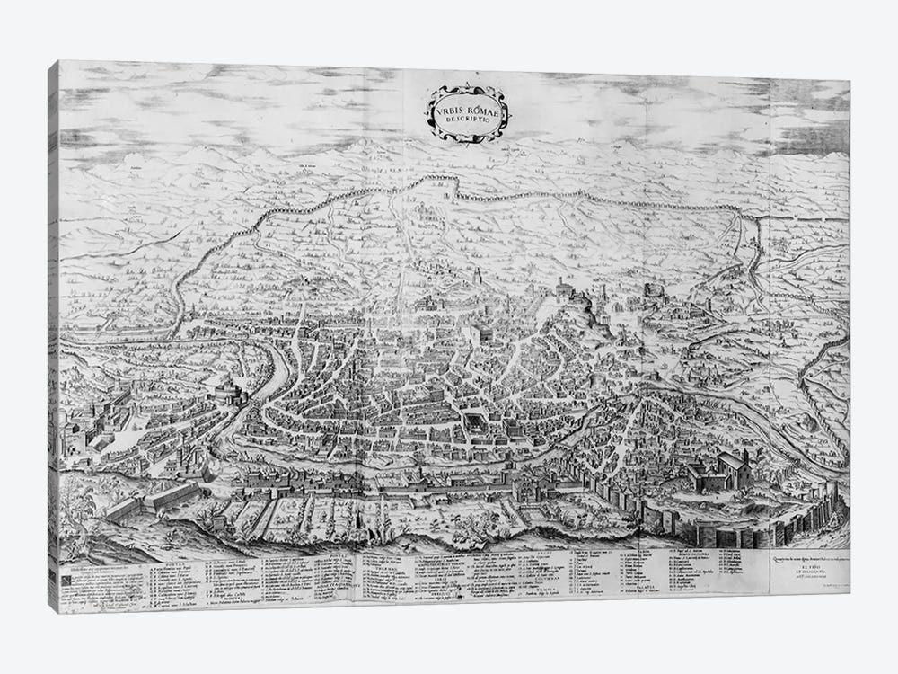 Map of Rome, from the 'Speculum Romanae Magnificentiae' published in 1562  1-piece Canvas Art