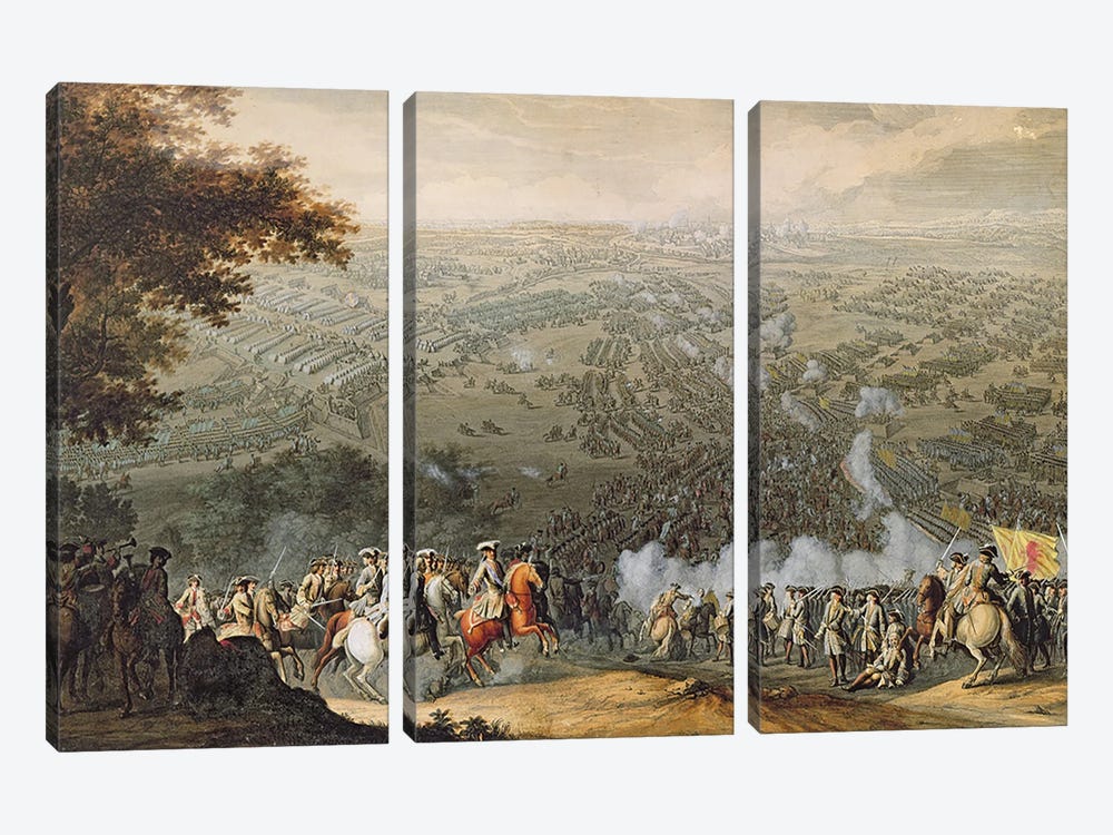 The Battle of Poltava, engraved by one of the Nicolas Larmessin family, 1709  3-piece Canvas Art Print