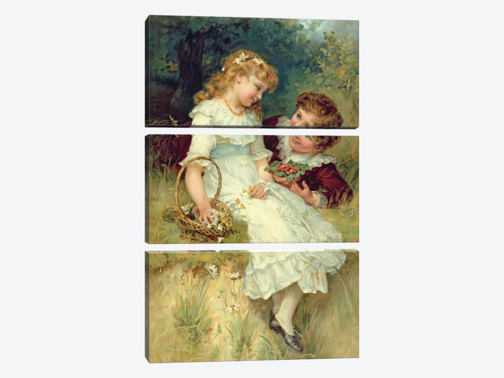 Sweethearts, from the Pears Annual, 1905 by Frederick Morgan 3-piece Canvas Art Print