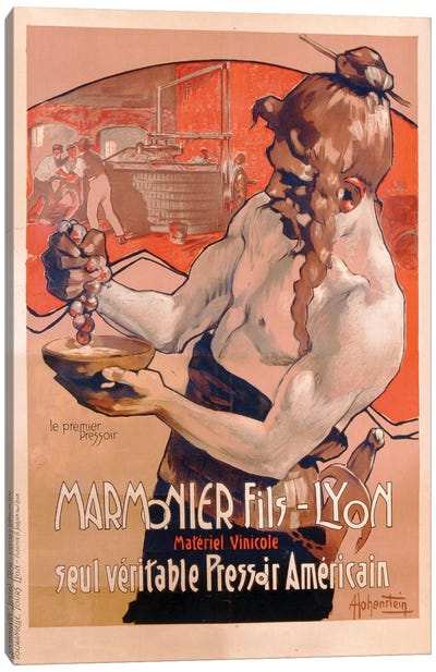 Advertisement for Marmonier Fils-Lyon, printed by Imp. Tourangelle, Tours, c.1910  Canvas Art Print