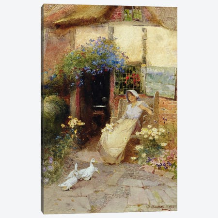 At the Cottage Door, 1913  Canvas Print #BMN3454} by Thomas Mackay Canvas Print