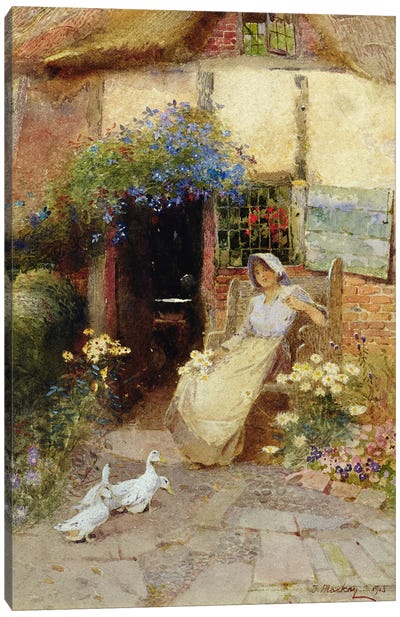 At the Cottage Door, 1913  Canvas Art Print