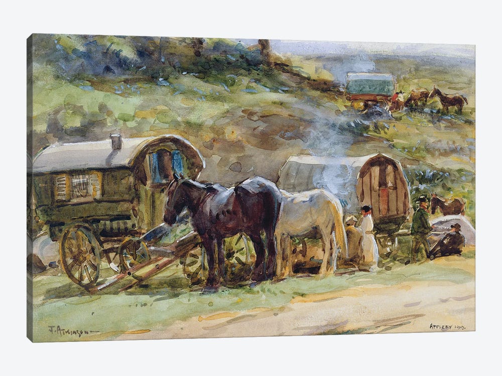 Gypsy Encampment, Appleby, 1919  by John Atkinson 1-piece Canvas Art Print