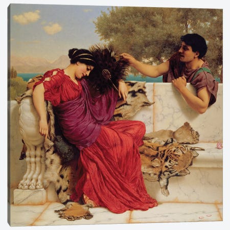The Old, Old Story, 1903  Canvas Print #BMN3457} by John William Godward Canvas Print