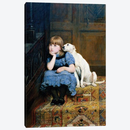 Sympathy, 1877  Canvas Print #BMN345} by Briton Riviere Canvas Artwork