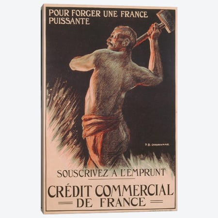 Poster advertising the French National Loan, First World War  Canvas Print #BMN3461} by B. Chavannaz Canvas Art Print
