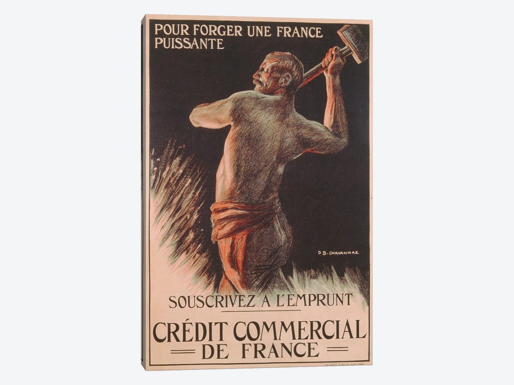 Poster advertising the French National Loan, First World War  by B. Chavannaz 1-piece Canvas Print