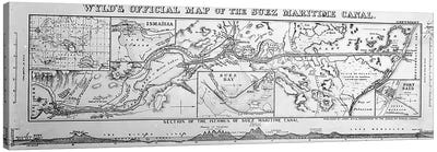 Wyld's Official Map of the Suez Maritime Canal, 1869  Canvas Art Print