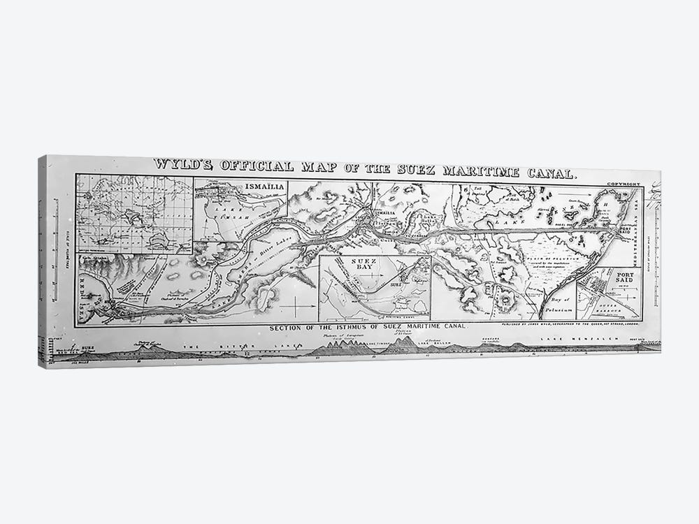 Wyld's Official Map of the Suez Maritime Canal, 1869  1-piece Art Print