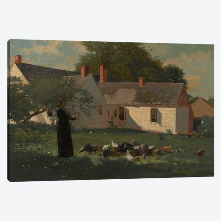 Farmyard Scene, c.1874  Canvas Print #BMN3520} by Winslow Homer Canvas Art