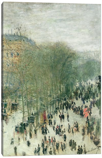Boulevard des Capucines, 1873-4  Canvas Art Print - Claude Monet