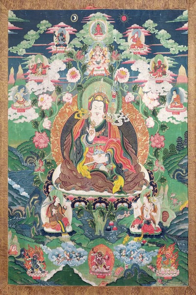 Indian Décor: Tanka of Padmasambhava, c.749 AD  by Tibetan School