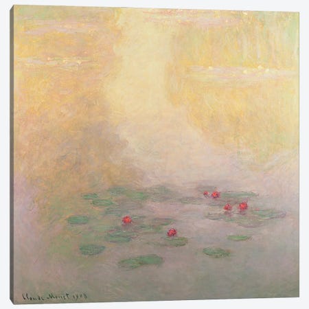 Nympheas, 1908  Canvas Print #BMN3537} by Claude Monet Canvas Wall Art