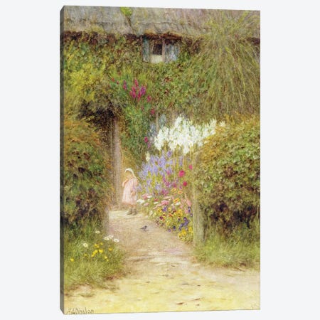 A cottage at Redlynch  Canvas Print #BMN3570} by Helen Allingham Art Print