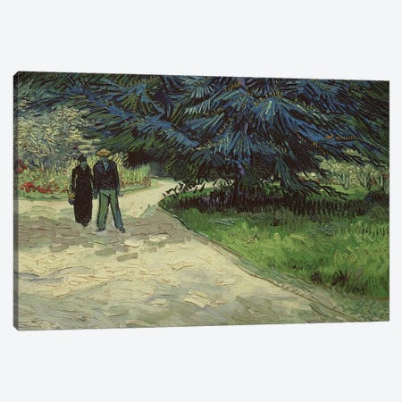 Couple in the Park, Arles, 1888  Canvas Print #BMN357} by Vincent van Gogh Art Print