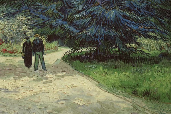 Vincent van Gogh: Couple in the Park, Arles, 1888  by Vincent van Gogh