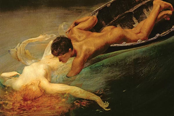 Bathroom Nudes: Green Abyss, 1862  by Giulio Aristide Sartorio