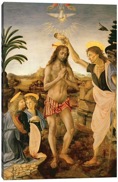 The Baptism of Christ by John the Baptist, c.1475  Canvas Art Print - Jesus Christ