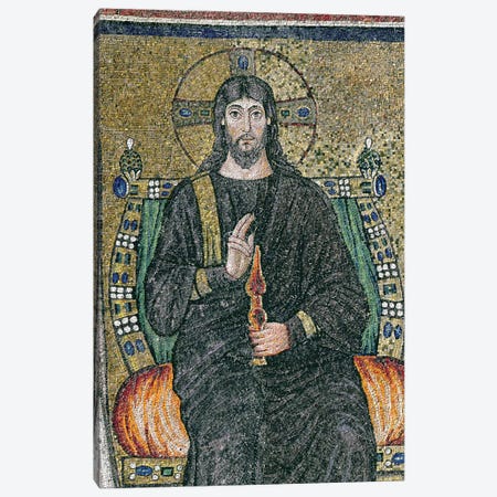 Christ enthroned with the angels  Canvas Print #BMN3586} by Byzantine School Art Print