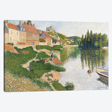The River Bank, Petit-Andely, 1886  Canvas Print #BMN358} by Paul Signac Canvas Wall Art