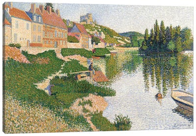 The River Bank, Petit-Andely, 1886  Canvas Art Print - Pantone Trending  Fall Colors 2018