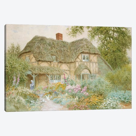A Surrey Cottage  Canvas Print #BMN3591} by Arthur Claude Strachan Canvas Print