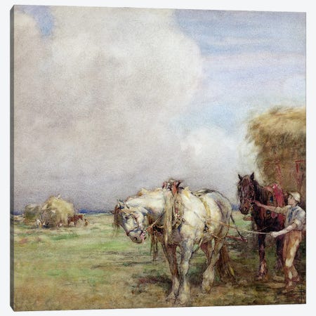 The Hay Wagon  Canvas Print #BMN3603} by Nathaniel Hughes John Baird Art Print
